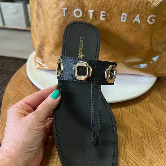 Larroude Black Milan Sandal - Picture 6 of 7